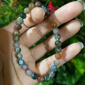 Moss Agate Beaded Bracelet